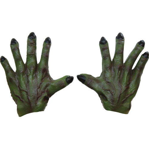 Monstruo Verde Manos Látex Halloween Adulto Accesorio