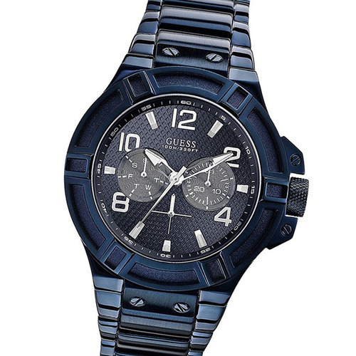 Reloj Guess W0218g4 Multifuncion Blue  100% Acero Inoxidable