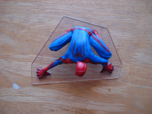 Spiderman Figura C/base Transparente Mide 12 Cms