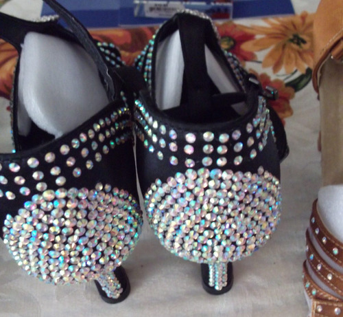 Zapato Elegante,mujer,4-4.5,bailar Ritmos Latinos,negro,1500