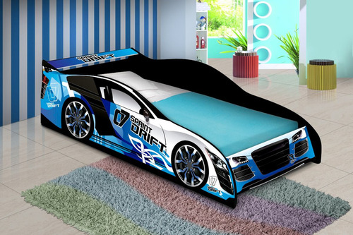 Cama Carro Para Meninos Drift Azul - J&a-compre Móveis