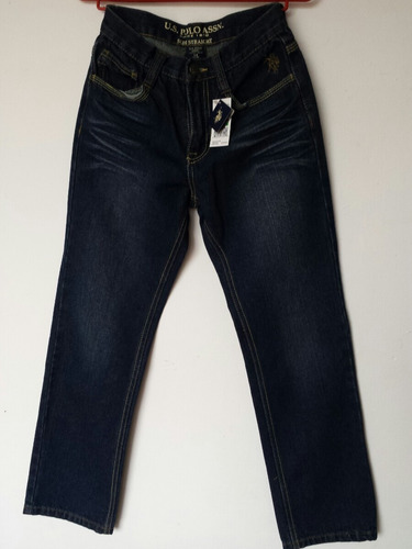 Exclusivo Jeans Us Polo Assn Slim Straight T/ 14 Niño