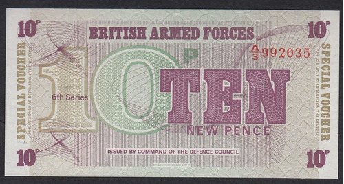 Billete Inglaterra British Armed 10 Pence Unc (c85)