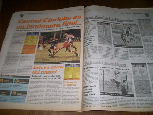 Diario Ole 9/10/1997- Central Cba 5 Los Andes 1 / Butterbean
