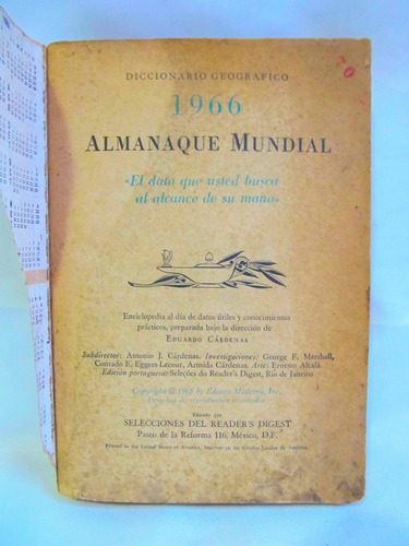 Diccionario Geografico 1966 Almanaque Mundial Reader's Diges