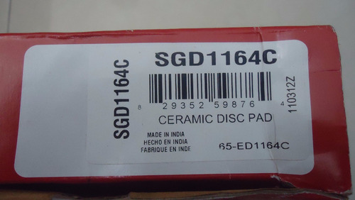 Pastilla De Freno Delanteras Ford Fusion Raybestos Sgd1164c
