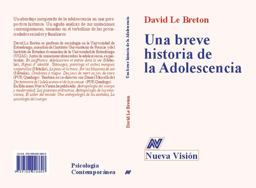 Una Breve Historia De La Adolescencia - David Le Breton (nv)
