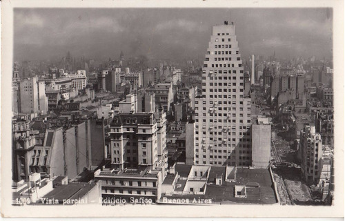 Antigua Postal Vista De Buenos Aires Con Edificio Safico