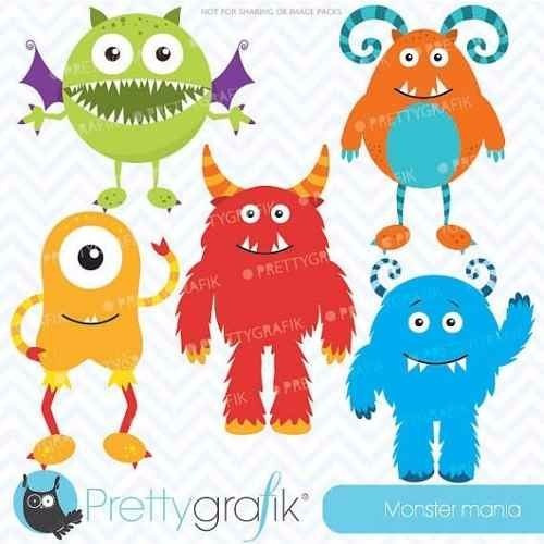 Kit Imprimible Monstruos 9 Imagenes Clipart