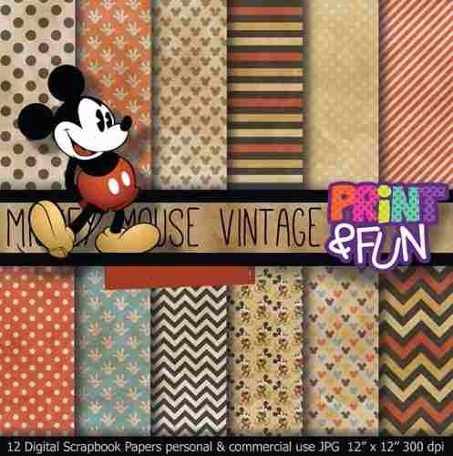 Kit Imprimible Pack Fondos Mickey Mouse 4 Clipart