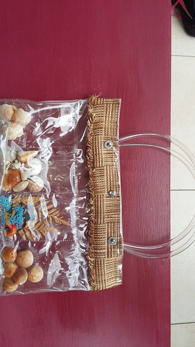 Bolso Transparente C Caracoles Mar Ideal Playa Pile