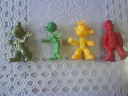 Lote X4 Figuras Person. Popeye,olivia,brutus Y Pilon Mid.4cm