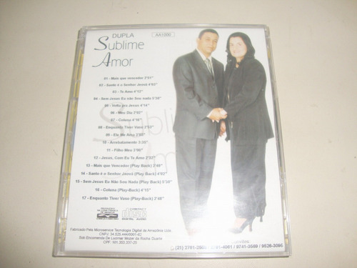 Cd Gospel Dupla Sublime Amor ...mais Que Vencedor. Play-back