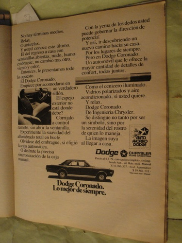 Publicidad Dodge Coronado Año 1979