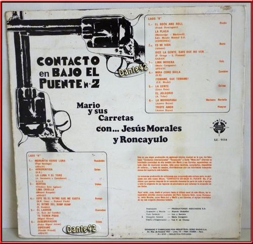 Dante42 Disco 33 Vinilo Lp Longplay Contacto Bajo Puente Nº2