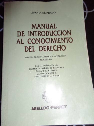 Manual De Introduccion Al Conocimiento Del Derecho-  Prado