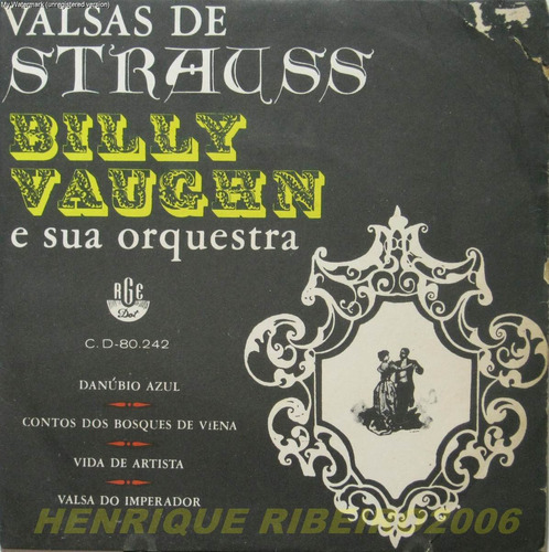 Billy Vaughn E Sua Orquestra Compacto Valsas De Strauss