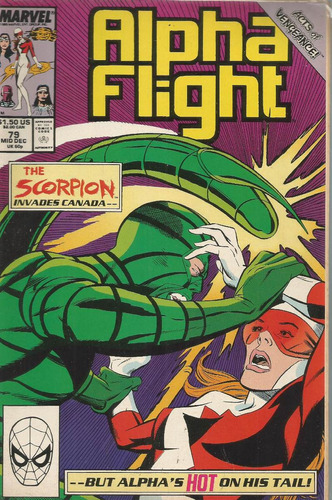 Alpha Flight N° 79 - Em Inglês - Editora Marvel - Formato 17 X 26 - Capa Mole - 1989 - Bonellihq Cx02 Abr24