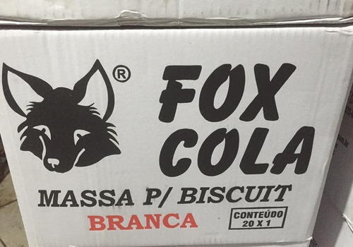 Cx Massa De Biscuit Fox Branca 1kg / 20 Unidades