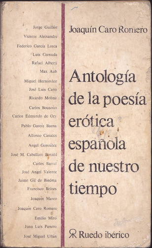 Antología D La Poesía Erótica Española / Joaquín Caro Romero