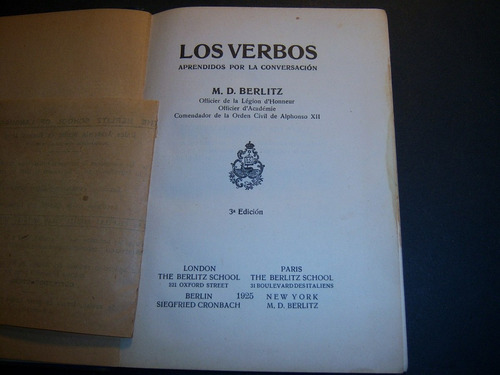 Los Verbos Aprendidos Por La Conversación . M D Berlitz