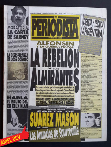 [el Periodista] N°129 | Feb87 | Suarez Mason/ku Klux Klan