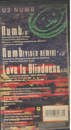 Imagem 2 de 5 de Vhs U2 Numb /original /raridade So Em Fita