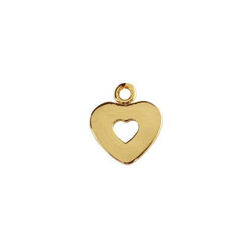 Corazon Doble Con Cadena Chapa De Oro 22 K