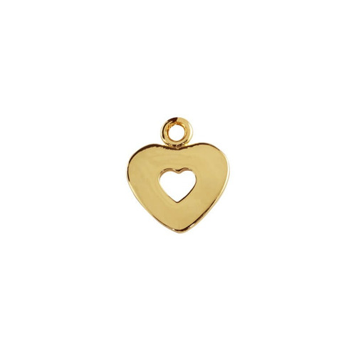 Corazon Doble Con Cadena Chapa De Oro 22 K