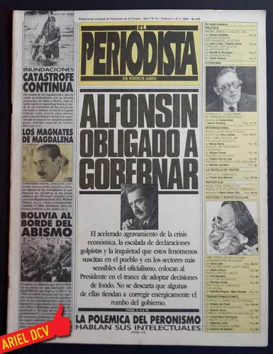 [el Periodista] N°21 | Feb85 | Alfonsín/inundaciones
