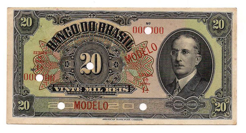 Rc0482 R197m 20 Mil Réis Banco Do Brasil Modelo 1923