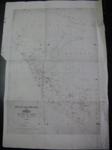 Mercurio Peruano: Viejo Impreso Mapa Carreteras Peru L92