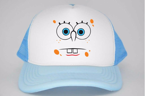 Boné Aba Curva Trucker  Bob Esponja Azul Claro Modelo 3