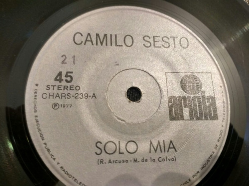 Vinilo Single De Camilo Sesto Solo Mia ( M-26