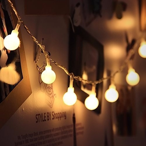 Guirnalda Led 5mts Bolitas Exterior Calida C/ Enchufe