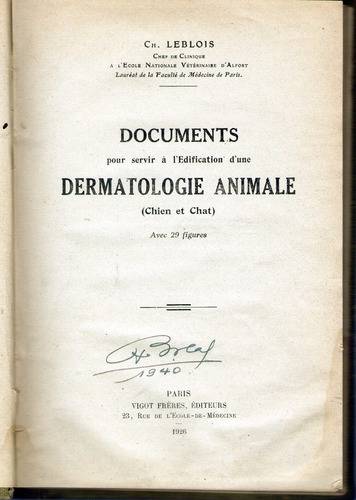 Documents Dermatologie Animale En Frances