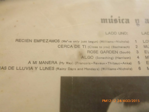 Vinilo Lp De Roberto Inglez -- Musica Y Amor (u1070