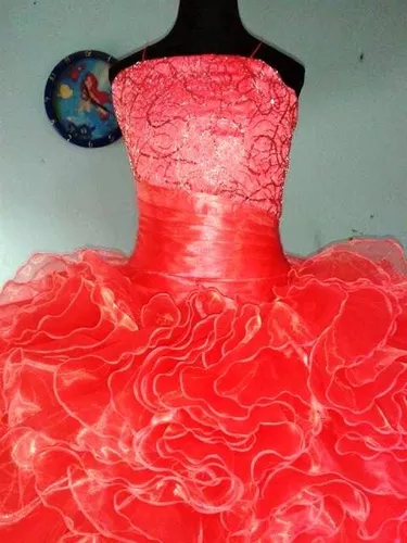 Vestido De Escarolas Para Salida De Sexto Año. Color Coral en venta en  Gustavo A. Madero Distrito Federal por sólo $ 1,  Mexico