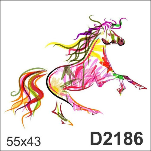 D2186 Adesivo Decorativo Cavalo Colorido Desenho Abstrato