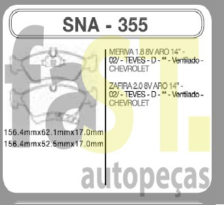 Pastilha Dianteira Speedbrake Meriva Zafira Aro 14 355