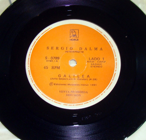 Sergio Dalma Galilea Simple Argentino Promo / Kktus