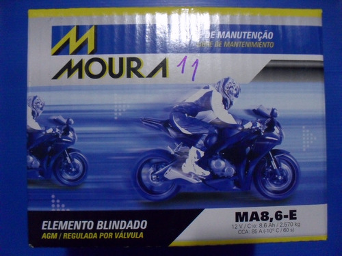 Bateria Moto Moura Ma8,6-e Ytz10s Hornet R1 R6 Bmw Cbr600 Rr