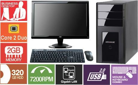 Computador Core 2 Duo 8400 3.0 Ghz 2 Giga Hd 320 Lcd 18.5