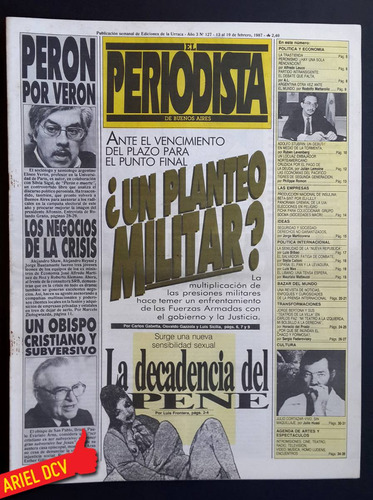 [el Periodista] N°127 | Feb87 | Punto Final/stubrin/perón