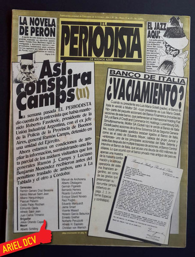 [el Periodista] N°36 | May85 | Camps/banco De Italia/perón