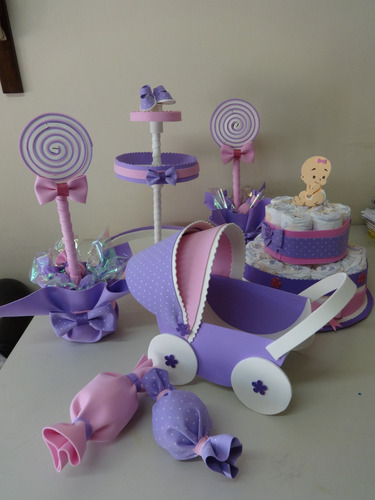 Kit Festa Decoração Chá De Bebê Poá Rosa E Azul