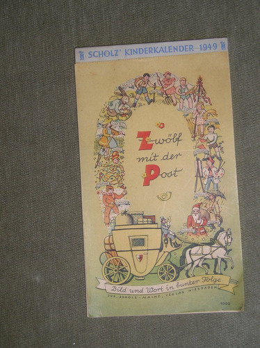 Calendario Aleman Antiguo 1949 Infantil Tiene La Tapa Suelta