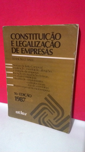 Constituição E Legalização De Empresas - Francisco Valle