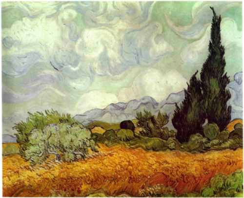 Van Gogh - Campo De Trigo Con Cipres - Lámina 45 X 30 Cm.