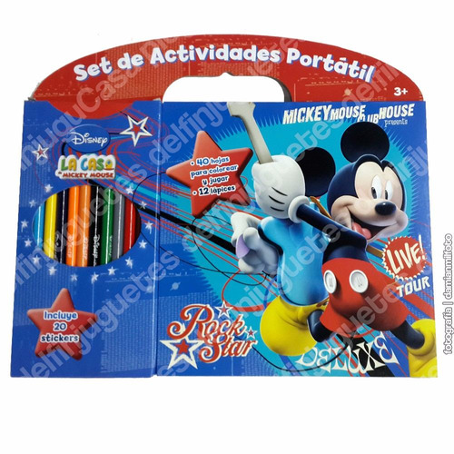 Disney Set Actividades Libro Para Pintar + 12 Lápices Sticke